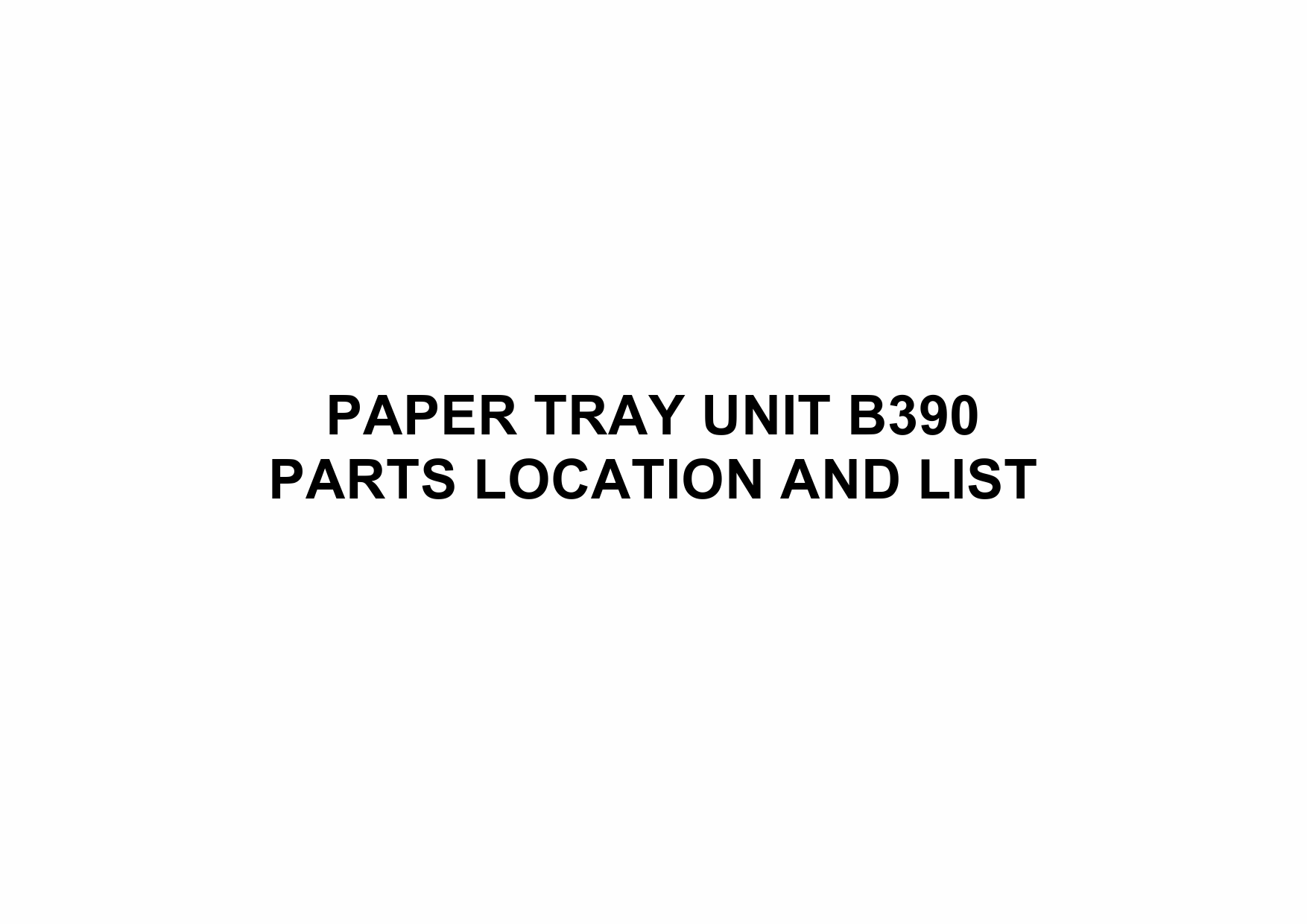 RICOH Options B390 PAPER-TRAY-UNIT Parts Catalog PDF download-1